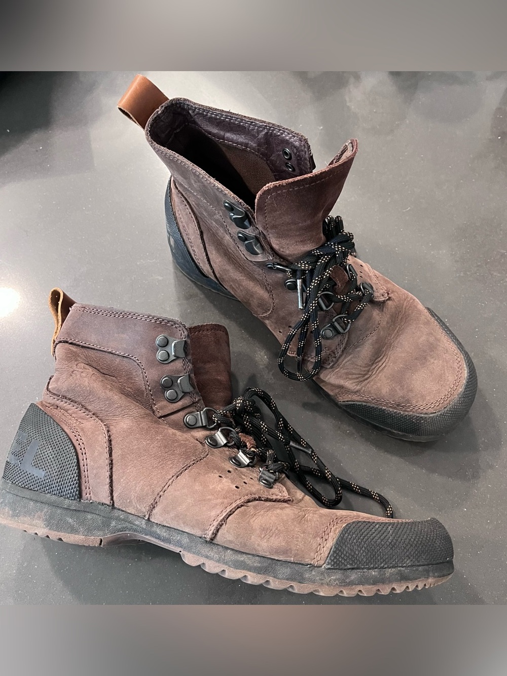 Sorel Ankeny Brown Leather Mid Hiker Lace Boot Mens 7.5 Hiking Outdoor Gorpcore
